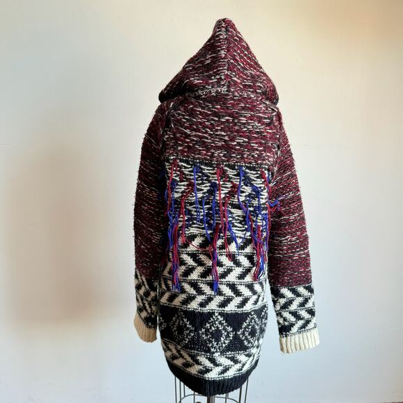 ISABEL MARANT + H&M Hooded Wool blend Knit Zip-up Cardigan Sweater - Picture 5 of 10